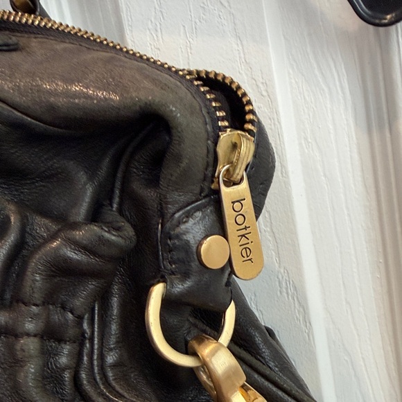 Botkier Black Leather Shoulder Bag with Gold Accents - Picture 3 of 10